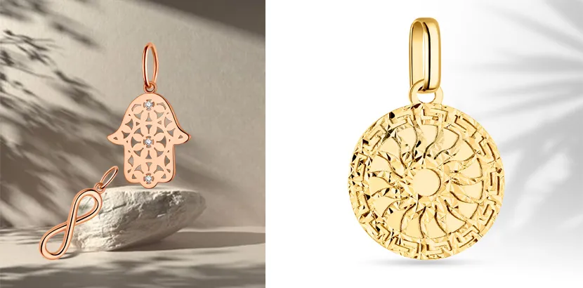 стильные золотые кулоны - СЮФ