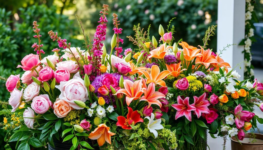 виды цветочных композиций