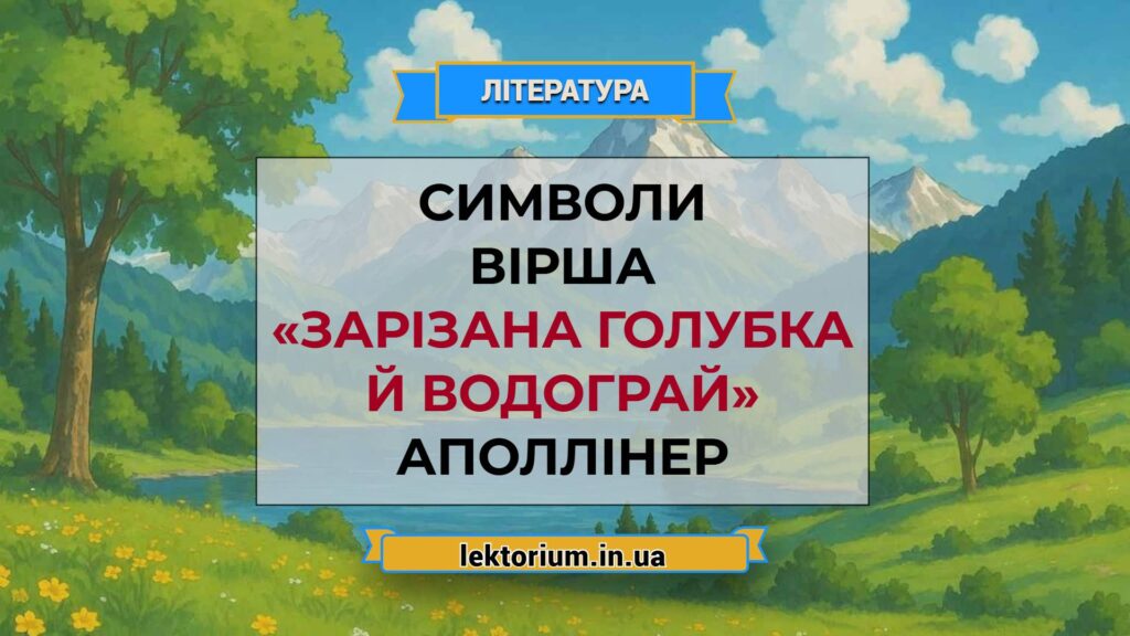Зарізана голубка й водограй аналіз — образи, символи, ідея